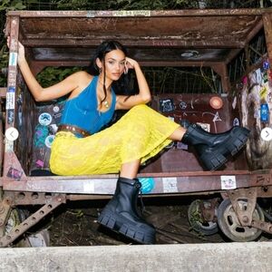 Buffalo Gospher Platform Zip Bootie in Black - Size EU 38 / Women's US 7.5